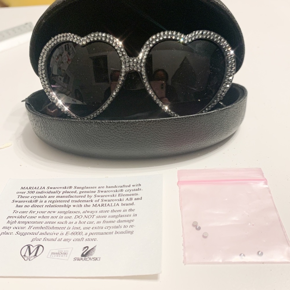 Marialia Swarovski Heart Shaped Sunglasses